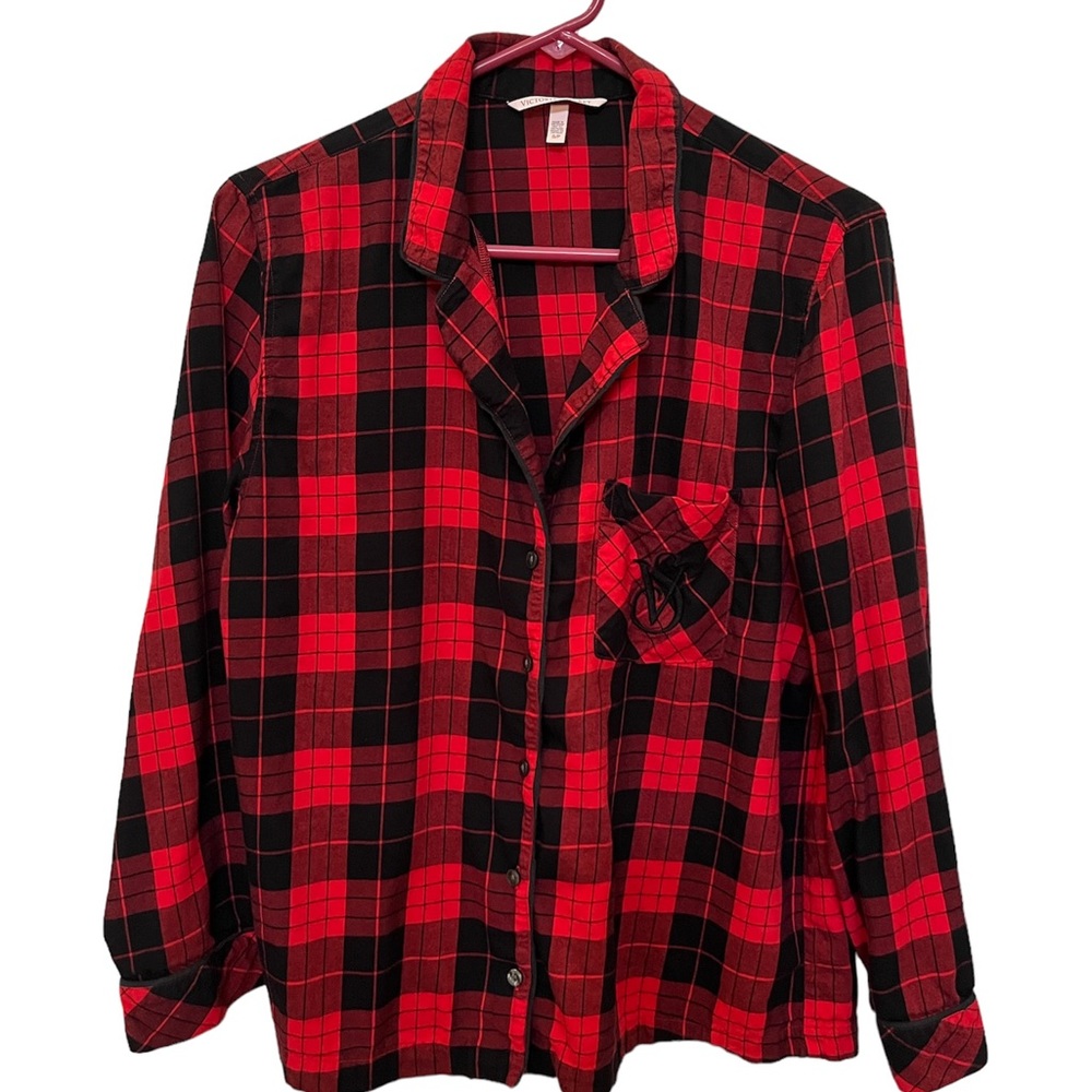 Victoria’s Secret plaid red and black size small pajama top small